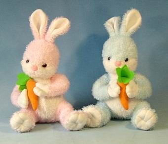 lapins de Pâques bourrés par 12inch avec les jouets de poussée d'oeufs, jouets mous pour la célébration de vacances