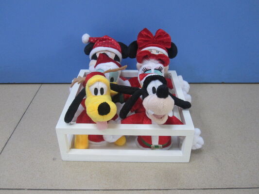 la peluche de Disney d'ensemble complet de 4 pouces joue Keychain en caractères de plateau pour des vacances de Noël