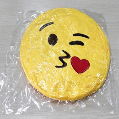 Oreiller bourré rond de sommeil de bébé d'émoticône jaune d'Emoji pour l'usage à la maison