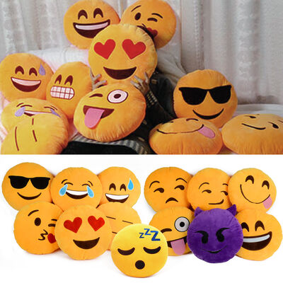 Oreiller bourré rond de sommeil de bébé d'émoticône jaune d'Emoji pour l'usage à la maison