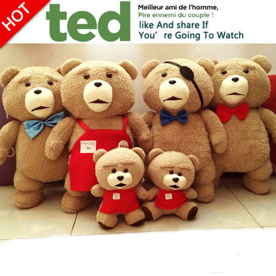 Le polyester rouge-brun de beaux de Ted d'ours de bébé jouets de peluche acceptent l'ODM d'OEM