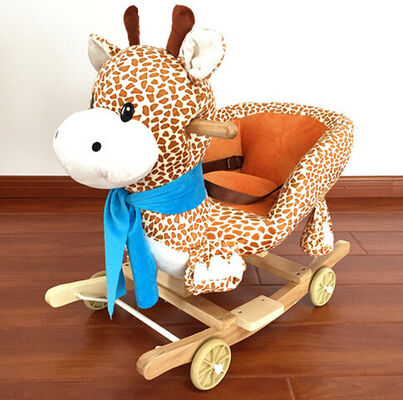 Modèles adaptés aux besoins du client animaux de chaise de basculage de bébé de girafe mignonne professionnelle de peluche