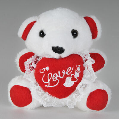 Ours de nounours bourré de jouets de jour de valentines de mode avec la célébration rouge de poussée de coeur