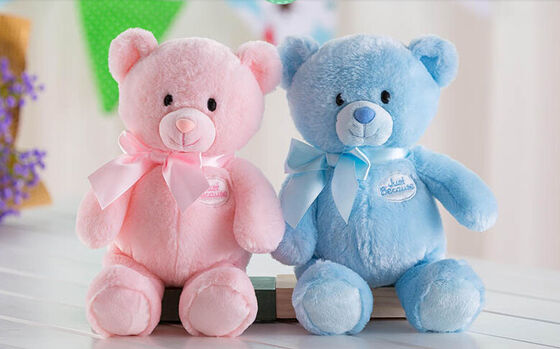 Beaux jouets mous bourrés bleus de peluche d'ours de nounours de 12 pouces pour des cadeaux de promotion
