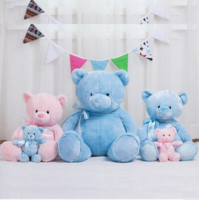 Beaux jouets mous bourrés bleus de peluche d'ours de nounours de 12 pouces pour des cadeaux de promotion