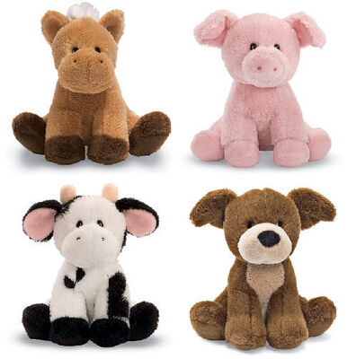 Beaux jouets bourrés de peluche d'animal de ferme petits pour des enfants et des enfants