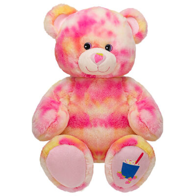 La mode et la peluche rose d'ours de nounours joue le matériel mou de mode