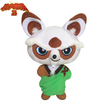 8 la peluche principale de bande dessinée bourrée par Shifu de pouce 3 joue le vert et le blanc