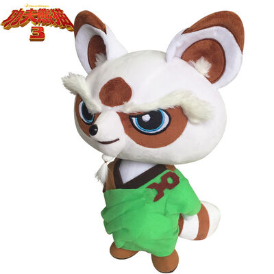 8 la peluche principale de bande dessinée bourrée par Shifu de pouce 3 joue le vert et le blanc