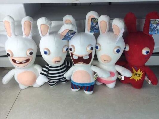 Beau Rayman délirant la peluche de bande dessinée de Rabbids joue la coutume mignonne blanche
