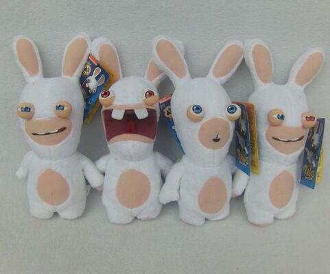 Beau Rayman délirant la peluche de bande dessinée de Rabbids joue la coutume mignonne blanche