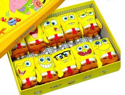 Façonnez à bande dessinée le style de SpongeBob 20 les jouets bourrés par peluche différente d'expression