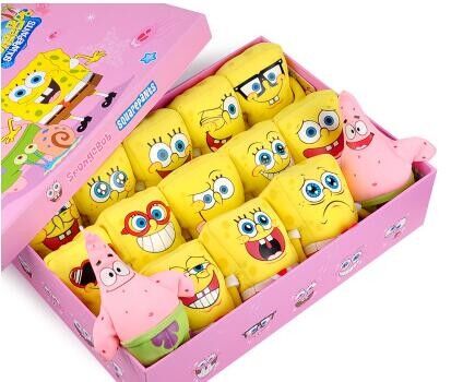 Façonnez à bande dessinée le style de SpongeBob 20 les jouets bourrés par peluche différente d'expression