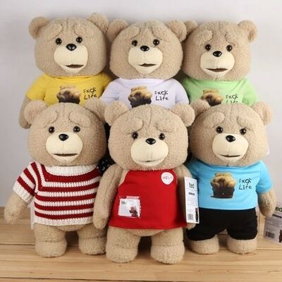 Le polyester rouge-brun de beaux de Ted d'ours de bébé jouets de peluche acceptent l'ODM d'OEM