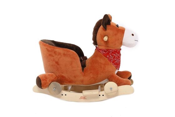 Chaise animale de basculage de bébé de peluche d'orignaux de Brown de mode pour le tour de bébé sur le jeu
