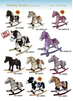 Jouets mignons de bébé de collection de cheval de basculage de peluche pour le tour d'enfants sur le jeu