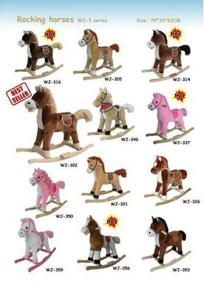Jouets mignons de bébé de collection de cheval de basculage de peluche pour le tour d'enfants sur le jeu