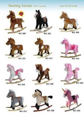 Jouets mignons de bébé de collection de cheval de basculage de peluche pour le tour d'enfants sur le jeu