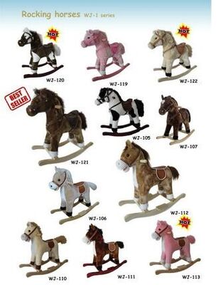 Jouets mignons de bébé de collection de cheval de basculage de peluche pour le tour d'enfants sur le jeu