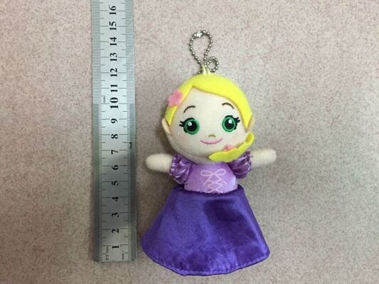 la belle peluche congelée Keychain de 4 pouces bourré joue le jaune bleu rouge