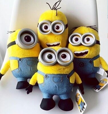 Ignoble je 3 peluche de bande dessinée d'oeil des subordonnés 3D joue le jaune 22cm