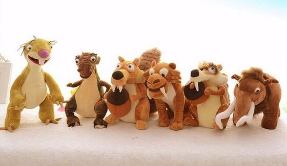Peluches de la période glaciaire de bande dessinée les petites 5 mignons/ont bourré des jouets de peluche 10 pouces