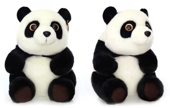 La peluche badine le panda véritable de noir de peluche de jouets de peluche formé, 20cm/30cm/45cm