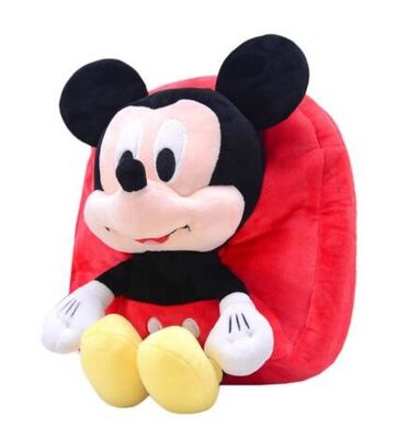 Sac à dos rouge de Mickey Mouse de 12 pouces pour l'enfant en bas âge avec la taille douce de tissu de peluche
