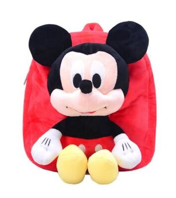 Sac à dos rouge de Mickey Mouse de 12 pouces pour l'enfant en bas âge avec la taille douce de tissu de peluche