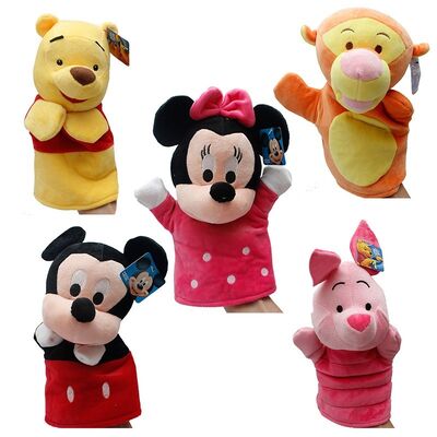 Bleu de rose de jaune de marionnettes de doigt de peluche d'Eyore de point de Winnie peuh Tigger