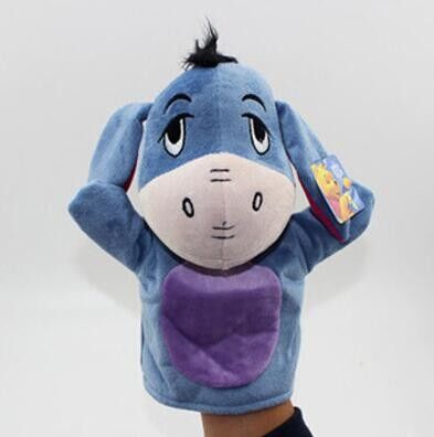 Bleu de rose de jaune de marionnettes de doigt de peluche d'Eyore de point de Winnie peuh Tigger
