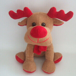 Jouets faits sur commande de peluche de renne d'orignaux de cadeaux de promotion avec le tissu de coton de 100% pp
