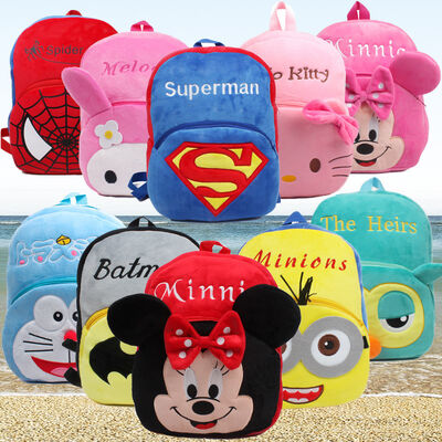 Conception personnalisée par sacs à dos mous d'école d'enfants de peluche de bande dessinée, 23cm*21cm*9cm