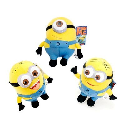 Ignoble je 3 peluche de bande dessinée d'oeil des subordonnés 3D joue des jouets de peluche de bébé du jaune 18cm