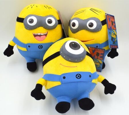 Ignoble je 3 peluche de bande dessinée d'oeil des subordonnés 3D joue des jouets de peluche de bébé du jaune 18cm