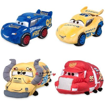 Les voitures originales rouges de coureurs de roadster de Disney joue 3 jouets bourrés de peluche de bande dessinée pour le jeu de bébé