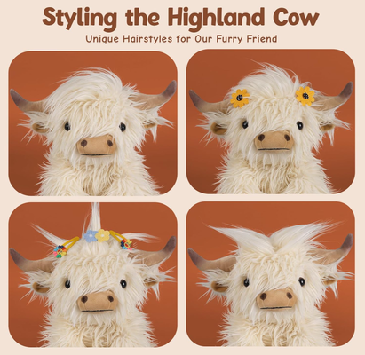 Peluche Mignonne de Vache des Highlands Compagnon Jouets en Peluche pour Marques Mondiales