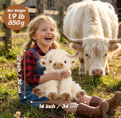 Peluche Mignonne de Vache des Highlands Compagnon Jouets en Peluche pour Marques Mondiales