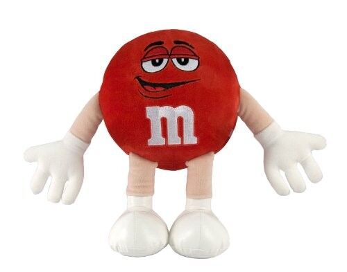 Peluches rouges de caractère de M&M pour des bébés, petits jouets de peluche