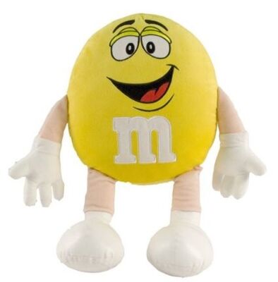 La peluche jaune de bande dessinée de peluches de M&M des enfants joue écologique