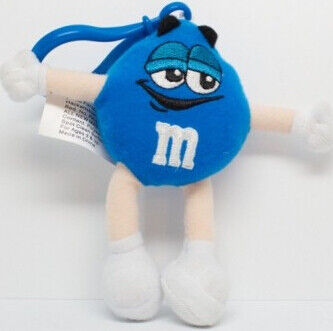 Jouet bourré par caractère bleu mignon Keychain, matériel de M&M de polyester