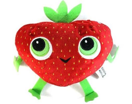 Nuageux avec une possibilité des boulettes de viande 2 jouets de peluche bourrés par baie de fraise