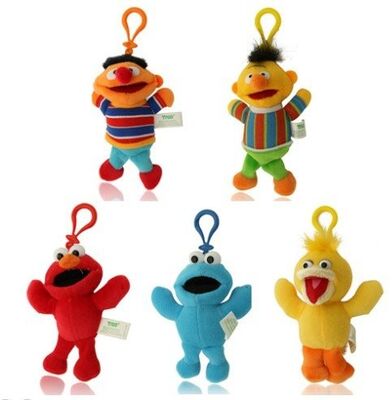 Jouets bourrés par Keychain mignons de peluche de Sesame Street avec le crochet pour des cadeaux de promotion