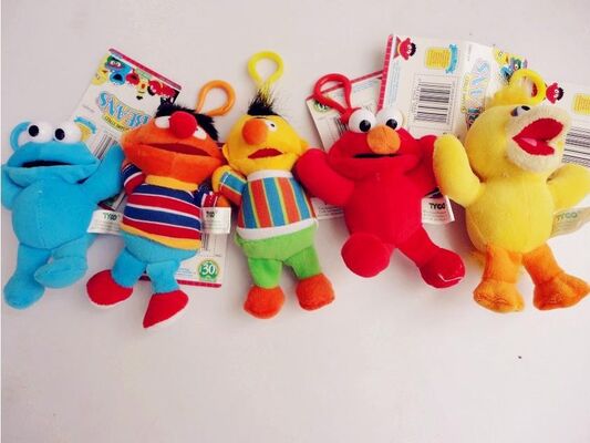 Jouets bourrés par Keychain mignons de peluche de Sesame Street avec le crochet pour des cadeaux de promotion