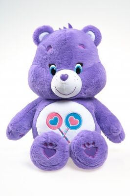 Le soin original soutient des jouets de peluche de bande dessinée de peluches, pourpre/bleu/jaune