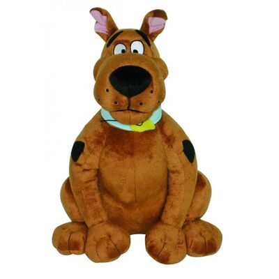 La peluche promotionnelle de bande dessinée joue le doo scooby bourré, pose se reposante