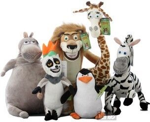 Petites peluches le nombre d'actions d'ensemble complet de famille du Madagascar 3