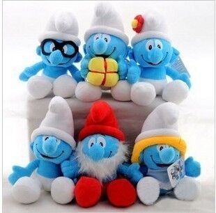 Jouets mignons de peluche de bande dessinée de peluches de Smurf pour vendre la machine de grue