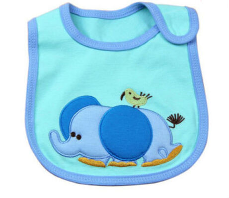 Bavoirs de alimentation jetables d'Elephent de bavoirs faits sur commande bleus lavables de bébé