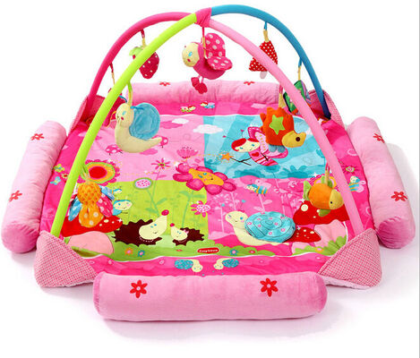Tapis heureux de jeu d'activité de bébé de gymnases de jeu de bébé de rose de jardin de fleur
